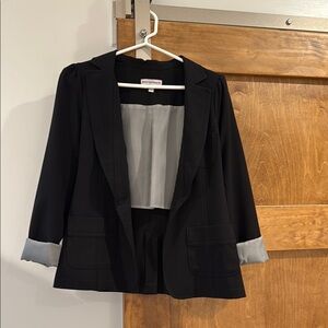 Black and Gray Blazer with Tailored Design